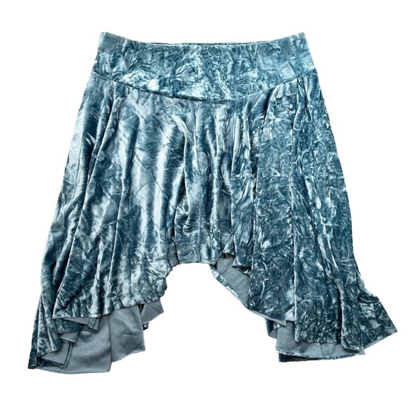 Urban Outfitters Crushed Velvet Mini Skirt Blue Large - Picture 1 of 14